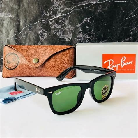 Ray-Ban RB New Stylish Square Green & Black 2140 Mens Wayfarer Sunglas ...