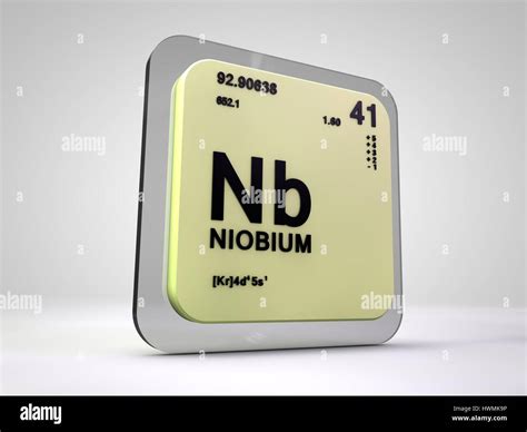 Niobium - Nb - chemical element periodic table 3d render Stock Photo - Alamy