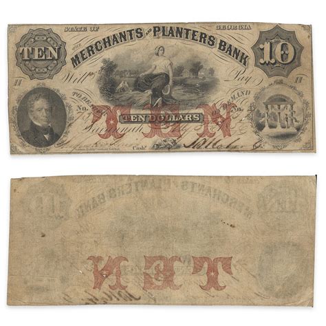 $10 1856 US Merchants and Planters Bank Savannah, Georgia