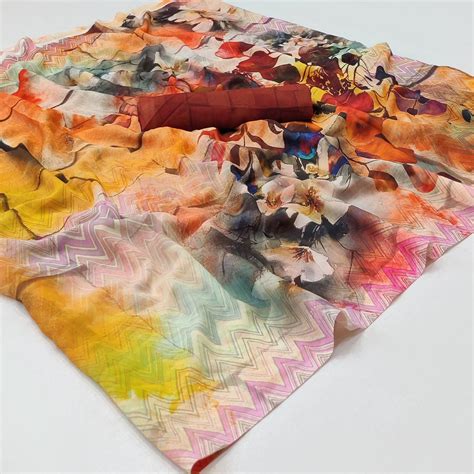 Multicolor Floral Digital Printed Georgette Saree