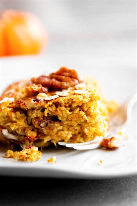 Pumpkin Baked Oatmeal Recipe | Low Fat, Sugar Free, THM E, GF Friendly