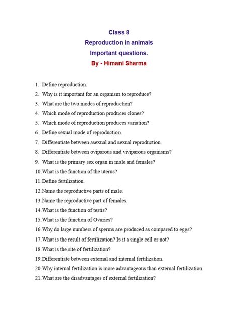 Image result for Assignment of Reproduction Class 8