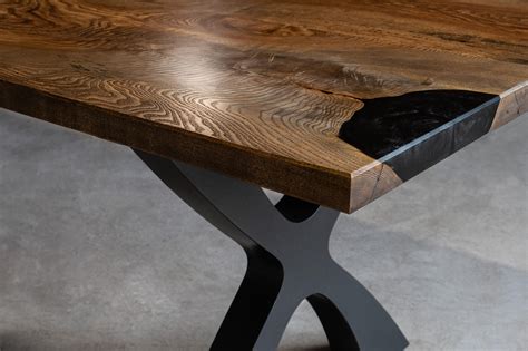 Modern Black Oak Dining Table at 1stDibs