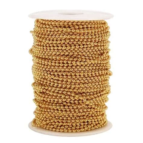 Crafteez Ball Chain for Jewelry Making/Decorating & Craft Work (Golden ...