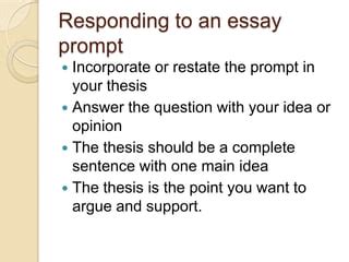 Image result for Answer Question Prompt Essay