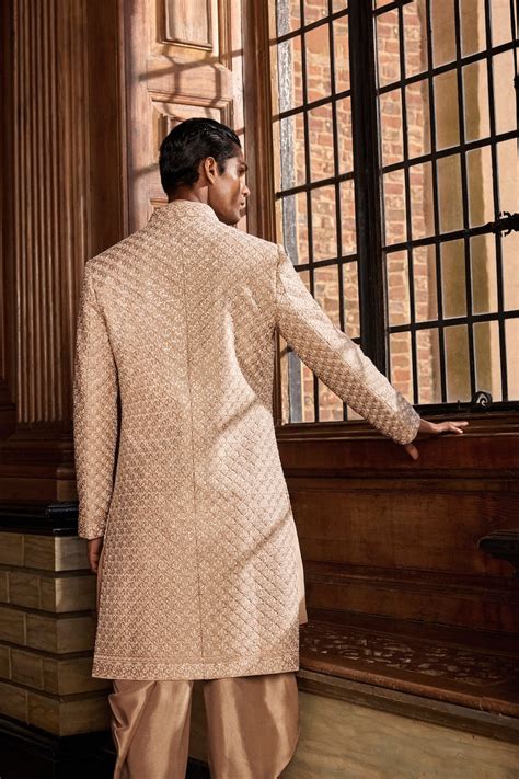 Champagne Thread Sequin Sherwani Set – Seema Gujral
