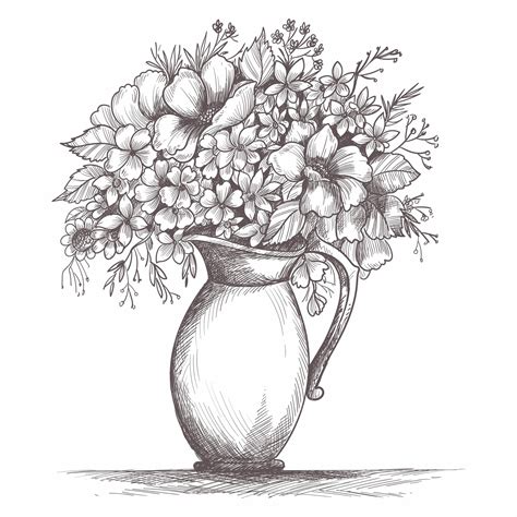 Flowers Vase Drawing