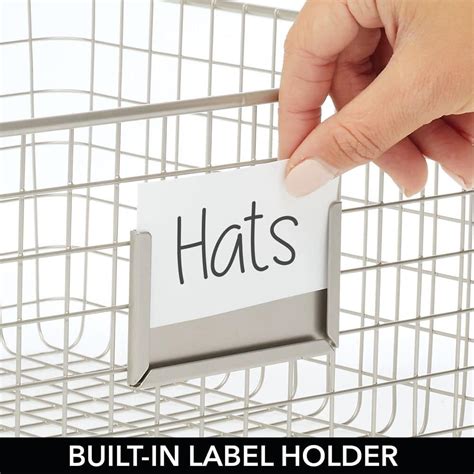 Buy mDesign Farmhouse Deco Metal Wire Storage Organizer Basket Bin with ...