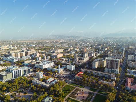 Premium Photo | Aerial view of bishkek city kyrgyzstan