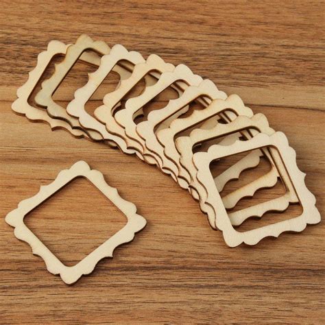 SYGA Set of 30 Square Round Scrapbook Decorative Wood Craft Items ...