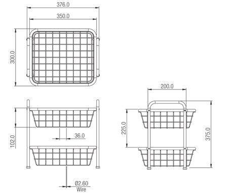 Kitchen Counter Utility Trolley Basket (2 Tier)