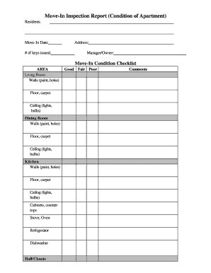 IA Move-In Inspection Report (Condition of Apartment) - Fill and Sign ...
