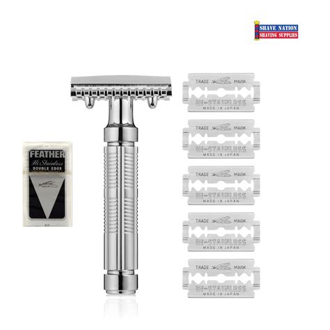 Fine Accoutrements DE5 Open Comb Safety Razor with Feather Blades ...