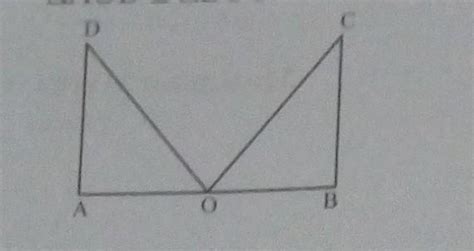 in the following figure, angle A = angle B= 90° and AD= BC. Also O is ...