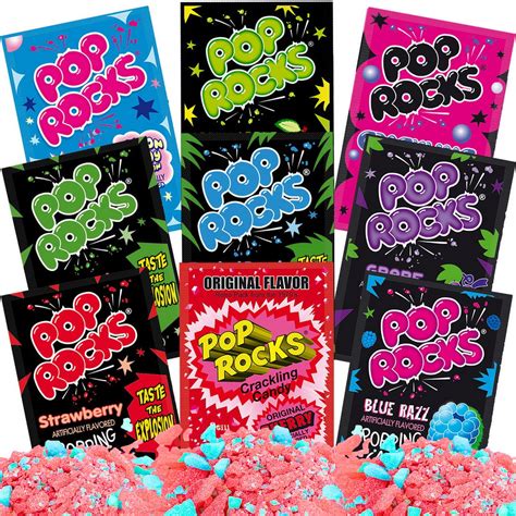 POP ROCKS Candy 9 Flavors Bulk Variety Pack by Gaudum with Popping ...