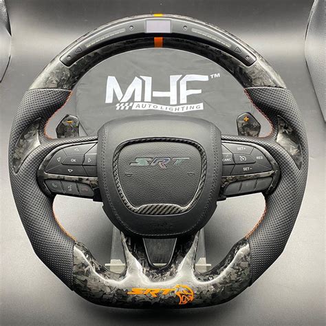 2015 -2021 Forged Carbon “SRT HELLCAT Orange” Steering Wheel – MHFAutoLighting