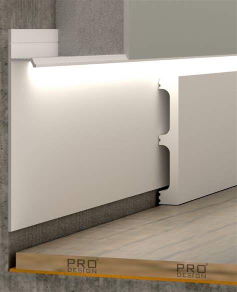 Pro Design 323 плинтус теневой алюминиевый Белый Муар 100х14,5х2700 ...