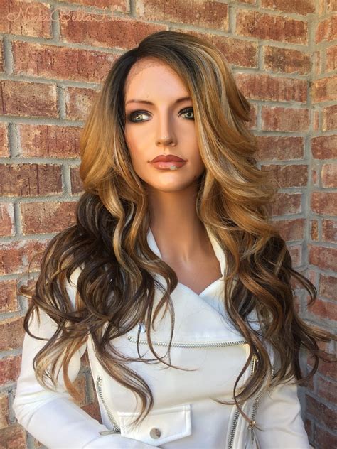Chestnut Honey Blonde Balayage Human Hair Blend Multi Parting Lace ...