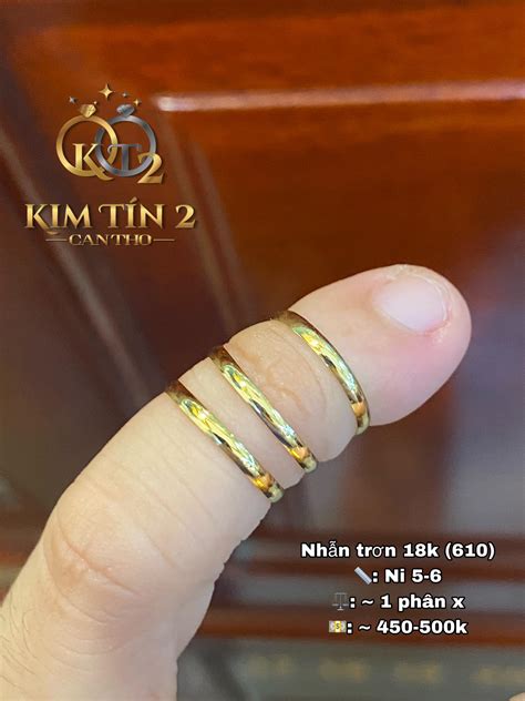 Nhẫn trơn 18K Ni 5-6 - 1 Phân - Tiệm vàng Kim Tín 2 Cần Thơ