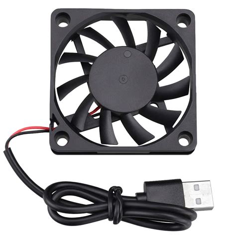 Gdstime 60mm x 60mm x 10mm 6CM USB Power DC 5 Volt Brushlee Cooling Fan ...