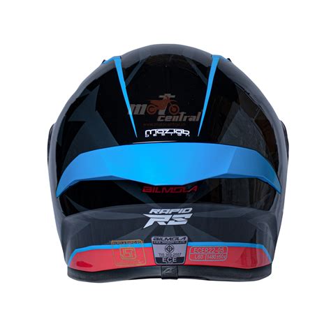 Bilmola Rapid RS Frazer Roger Gloss Black Blue Pink Helmet– Moto Central