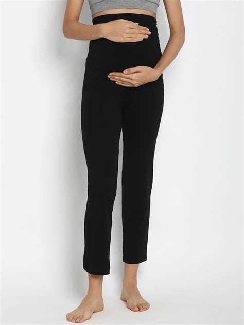 High Waisted Lounge & Sleeping Black Maternity Pants