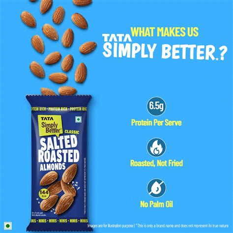 Tata Simply Better Classic Salted Roasted Almonds 23g x6 - 138g Tata ...