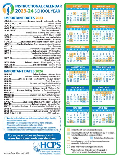 School Calendar | Henrico County Public Schools