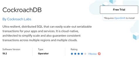 Use Marketplace to add CockroachDB to OpenShift | Red Hat Developer