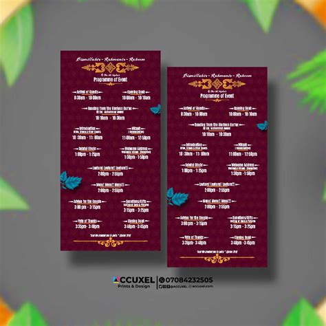 Get Custom A5 Bifold Wedding Program Design And Printing - Design And ...