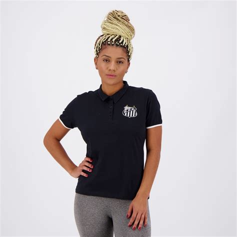 Santos Mall Women's Black Polo Shirt - FutFanatics
