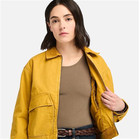 Strafford Quilted Washed Canvas Jacket for Women in Yellow