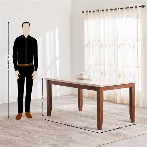 Buy Giza Composite Marble Top 6-Seater Dining Table - Beige from Home ...