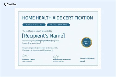 15 Home Health Aide Certificate Templates