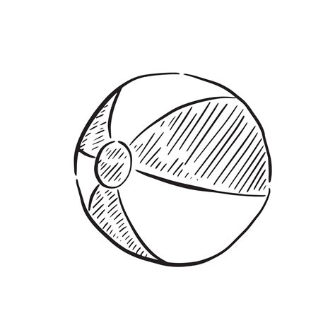 A line drawn sketch of a beach ball in black and white 45691503 Vector ...
