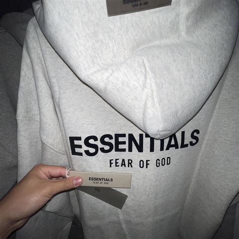 Large Light Oatmeal Essentials Hoodie #oversize... - Depop