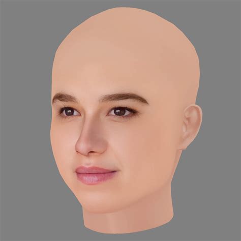 Frederikke Dahl Hansen Head - No Hair - Low Poly Head for GA 3D Model ...