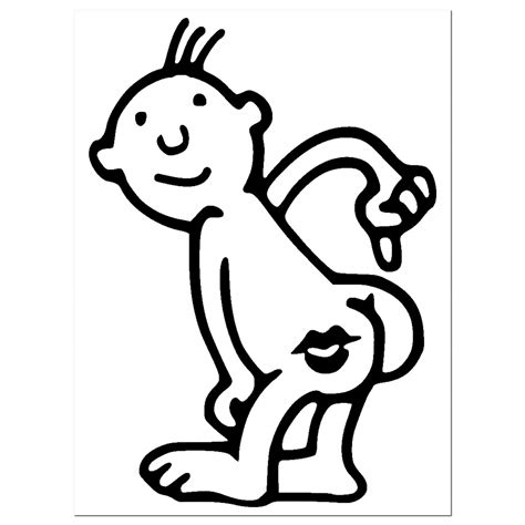 Buy Kiss My Ass Man Stick Figure Vinyl Decal Sticker, Kiss My Butt ...