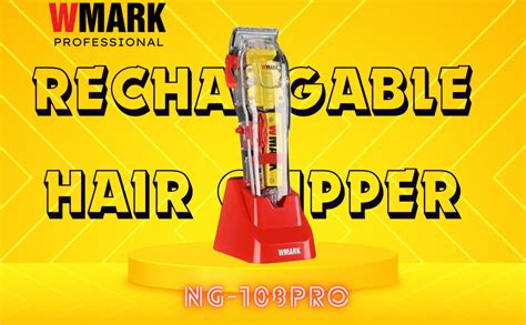 WMARK NG-108PRO Professional Zero Gapped Hair Clipper Self Sharpening ...
