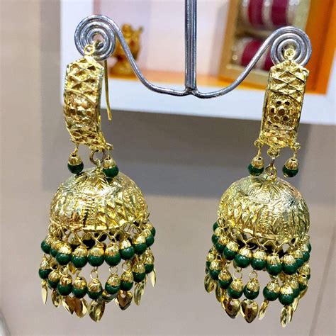 heavy quality antique green earrings freeshipping - Vijay & Sons