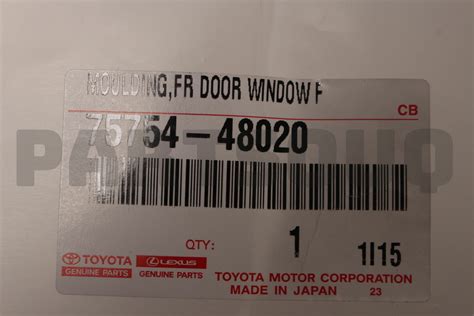 7575448020 Genuine Toyota MOULDING, FR DOOR 75754-48020 | eBay