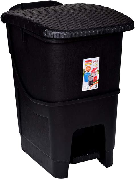 Cello Strong Plastic Step-On Pedal Garbage Dustbin 60 Ltr, White ...