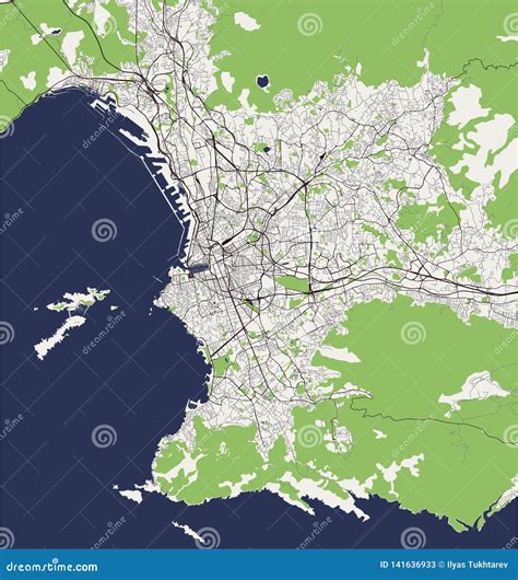 Map of the City of Marseille, France Stock Illustration - Illustration ...