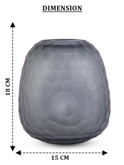 Buy Aarvi Decor Grey Smokey Frost Transparent Glass Vase Online