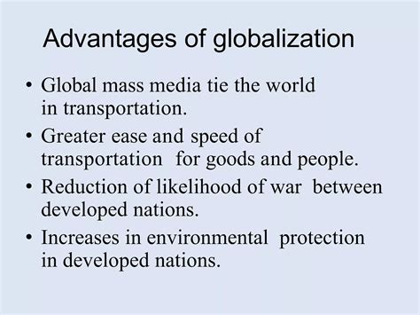 Effects and benefits of globalisation | PPT