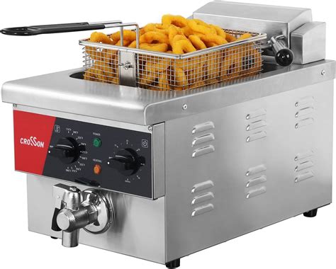 Amazon.com: CROSSON 6L Electric Countertop Deep Fryer Extra Large with ...