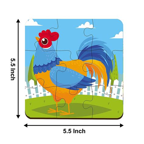 Webby 4 in 1 Farm Animals Wooden Puzzle Toy, 36 Pcs – Webby Toys