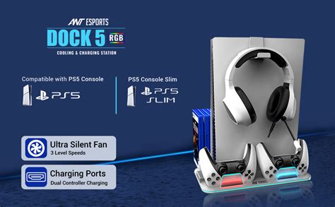 Ant Esports Dock5 RGB with Cooling Fan and Dual Controller Charger ...