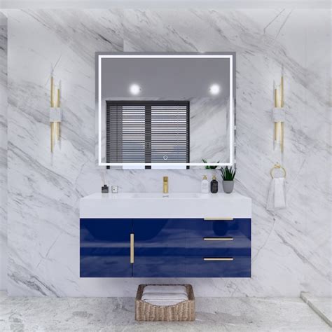 BV Better Vanity Bethany 48-in Gloss Night Blue Single Sink Floating ...