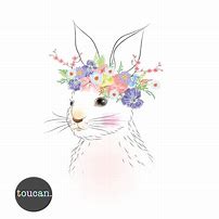 Image result for cartoon bunny with flower crown